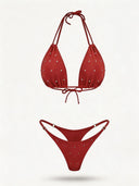 Червоний купальник KYLI зі стразами